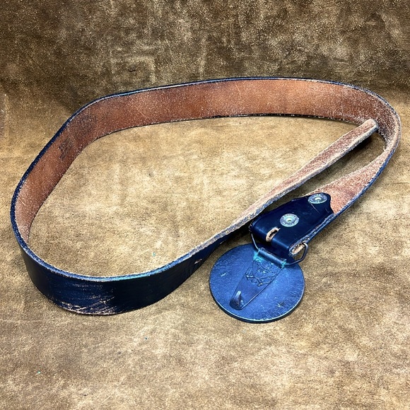 Vintage Large Leather Penny Belt - Picture 5 of 6